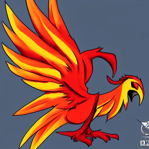 Prompt: Phoenix bird from Dota 2