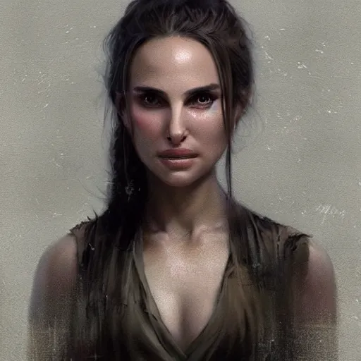 Image similar to a highly detailed epic cinematic concept art CG render digital painting artwork: Natalie Portman. By Greg Rutkowski, Ilya Kuvshinov, WLOP, Stanley Artgerm Lau, Ruan Jia and Fenghua Zhong, trending on ArtStation, subtle muted cinematic colors, made in Maya, Blender and Photoshop, octane render, excellent composition, cinematic atmosphere, dynamic dramatic cinematic lighting, precise correct anatomy, aesthetic, very inspirational, arthouse