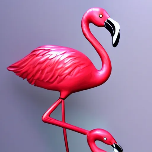 Image similar to flamingo metal sculpture photorealistic 4K