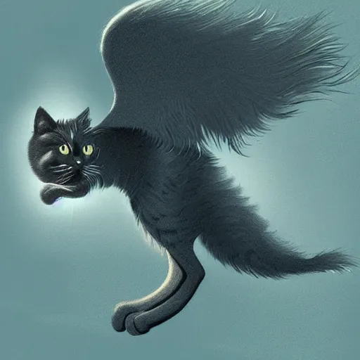 Prompt: cat with angel wings, digital art, trending