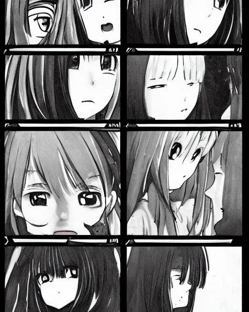 Image similar to a sad anime face, a crying anime face, a distraught anime face, a grieving anime face, a melancholic anime face