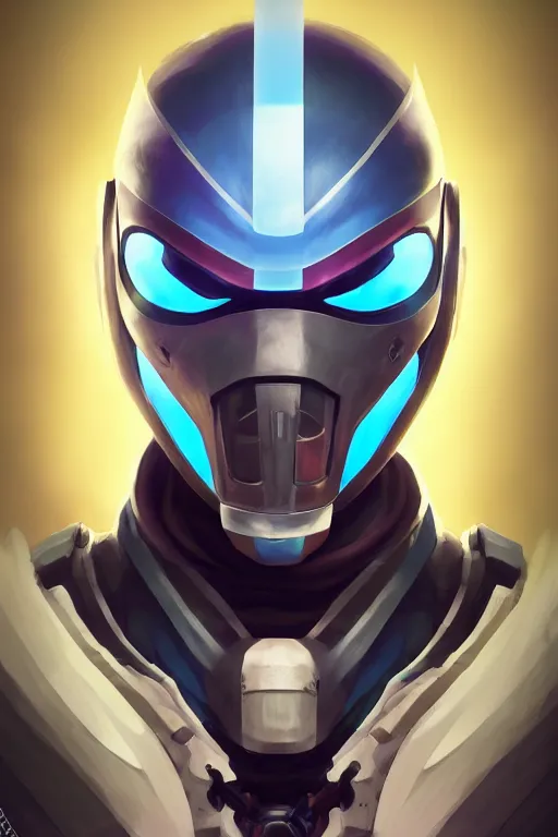 Image similar to epic mask helmet robot ninja portrait stylized as fornite style game design fanart by concept artist gervasio canda, behance hd by jesper ejsing, by rhads, makoto shinkai and lois van baarle, ilya kuvshinov, rossdraws global illumination radiating a glowing aura global illumination ray tracing hdr render in unreal engine 5