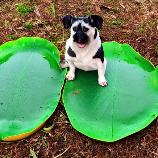 Image similar to bingus and bongus sitting on a lily pad