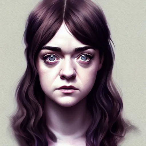 Image similar to a portrait of a combination of Maisie Williams, Anne Hathaway, Christina Ricci, Lucy Hale, Krysten Ritter and Natalia Dwyer, long hair, brown eyes, art by lois van baarle and loish and ross tran and rossdraws and sam yang and samdoesarts and artgerm, digital art, highly detailed, intricate, sharp focus, Trending on Artstation HQ, deviantart, unreal engine 5, 4K UHD image