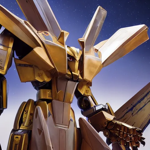 Image similar to fantasy sphinx mecha, sphinx body, egyptian helmet, mythical beast mecha, rococo, sci - fi movie, floral details, 8 k hd resolution, sazabi, barbatos mobile suit, bandai box art, macross, makoto kobayashi, frank gehry, raymond swanland