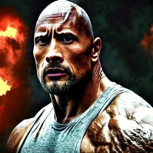 Image similar to Dwayne Johnson in The Walking Dead 4K quality super realistic