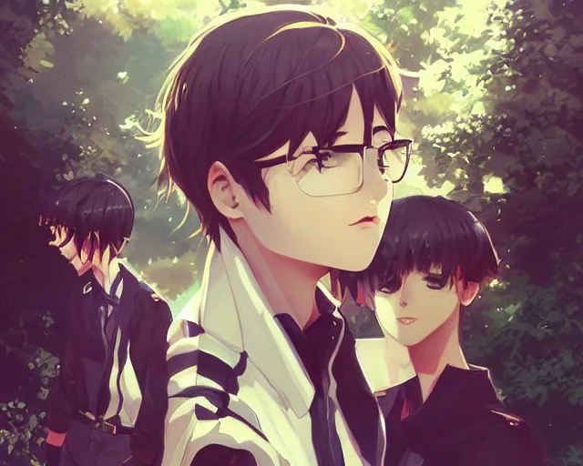 Image similar to boy's love high school scene spring setting, high detail, perfect proportions, realistic shaded lighting poster, smooth sharp contrast, ilya kuvshinov katsuhiro, loish, clamp style trending on art station - h 6 4 0