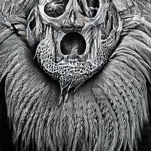 Image similar to surreal creatures drawn in ballpoint pen shading