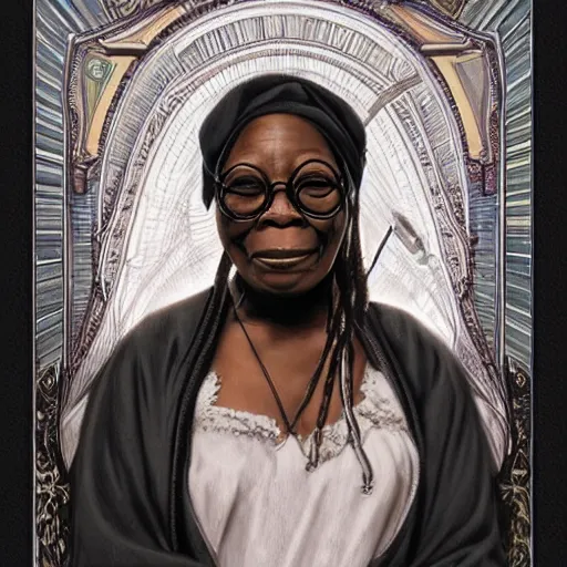 Prompt: amazing lifelike award winning pencil illustration of sister Mary Clarence whoopi Goldberg trending on art station artgerm Greg rutkowski alphonse mucha cinematic