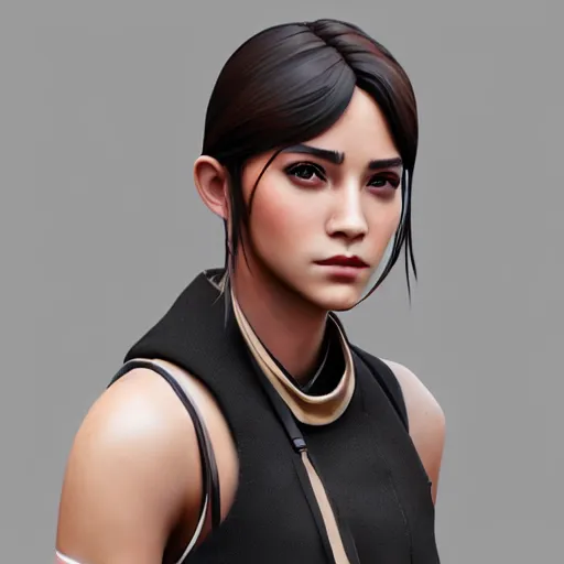 Prompt: textured film grain subsurface scattering asian fashion model face emma watson as a fortnite character cgsociety octane render unreal engine redshift render trending on artstation trending on artstation render blender behance cg superhero
