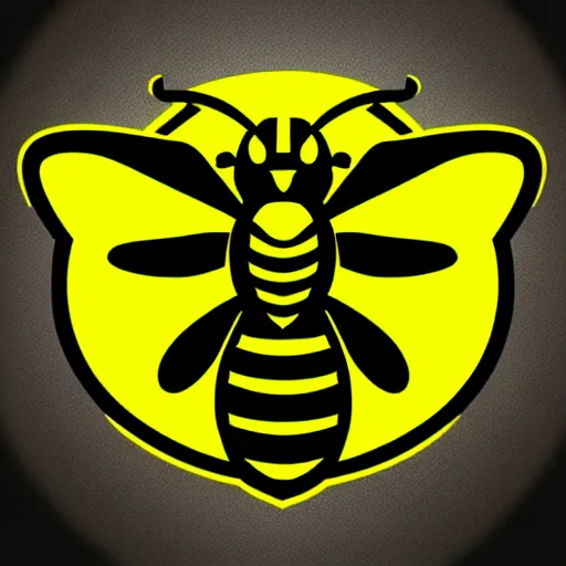 Prompt: angry wasp vector logo, E-sport style, flat colour, SVG, professional, sharp edges, vinyl cutout