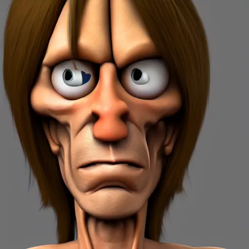Image similar to iggy pop, 3D modeling character, full view, by Pixar