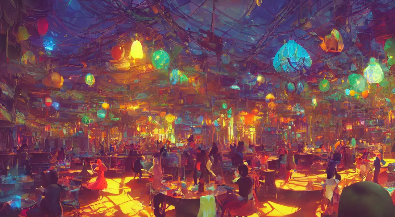 Image similar to bazaar zouk oriantal multicolorful sky shine place mosquet painting stylized digital video game icon global illumination ray tracing 8 k hd resolution, by ilya kuvshinov and cushart krentz and gilleard james