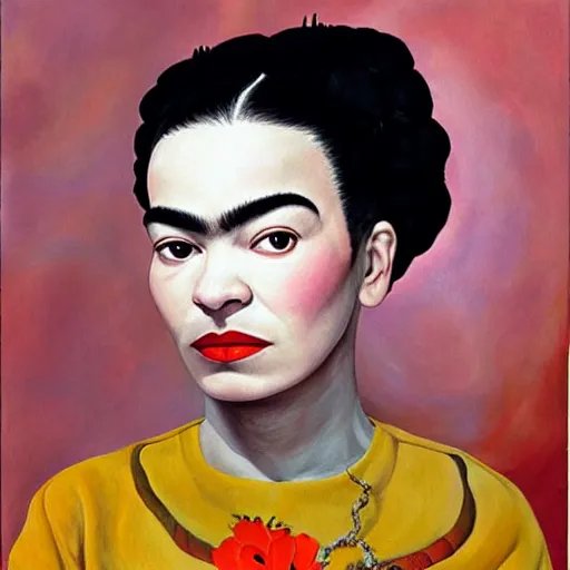 Prompt: Bjork painted by Frida Kahlo