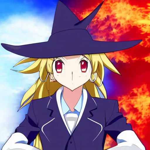 Prompt: Anime witch in labcoat hd