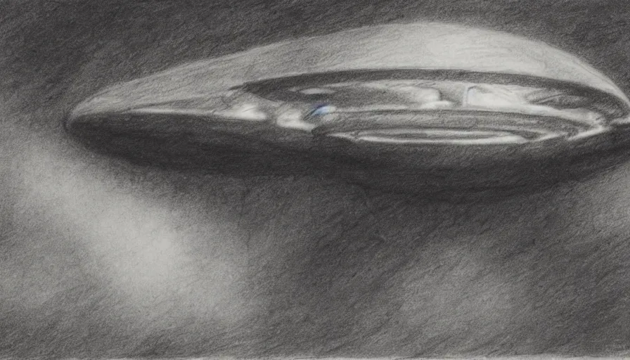 Image similar to mothership on an alien planet, 1 9 th century charcoal and pencil drawing, high detail, high contrast