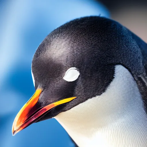 Prompt: high detail shot of a penguin wearing a suit, realism 8k