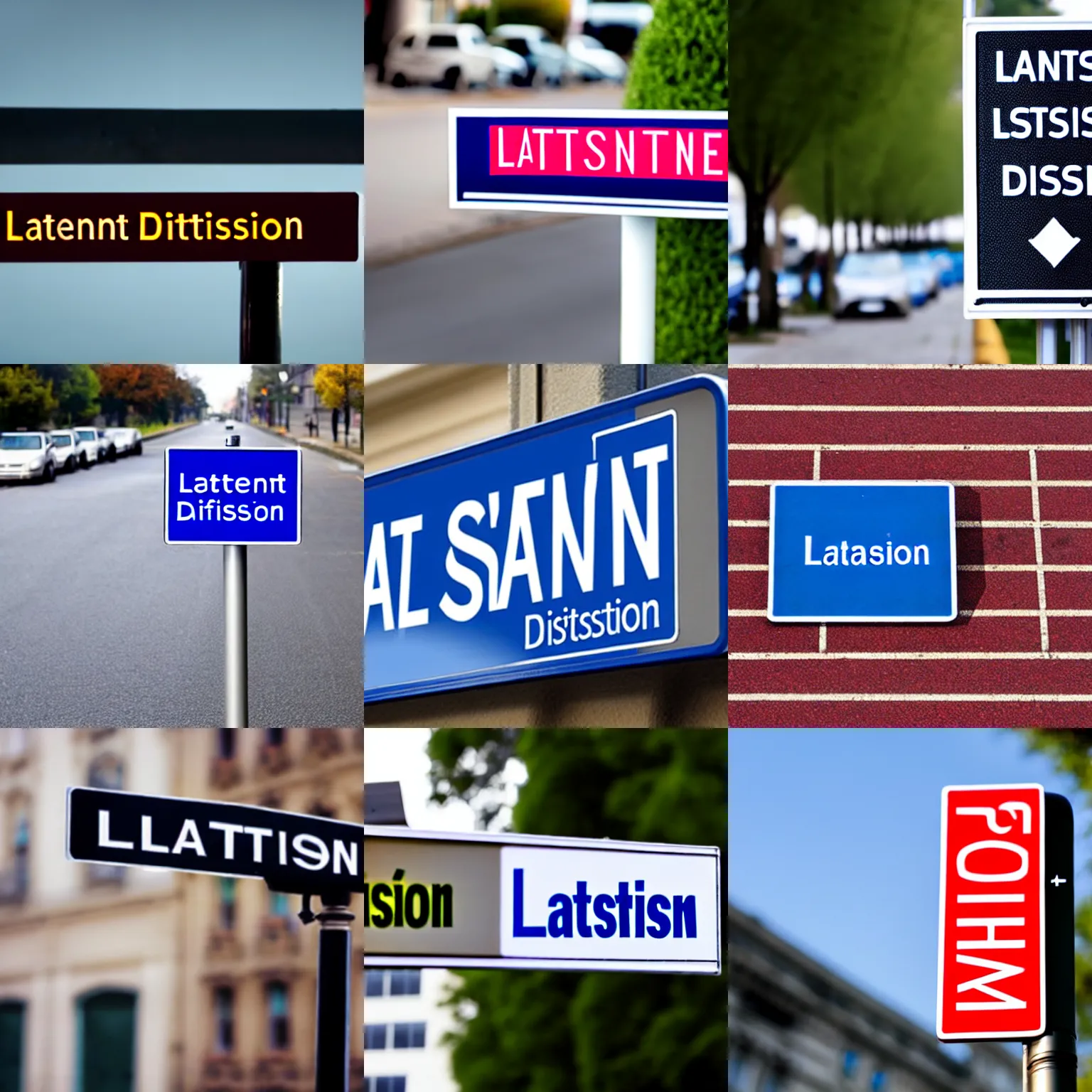 Image similar to a street sign that reads latent diffusion