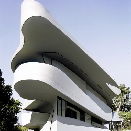 Image similar to house designed by zaha hadid