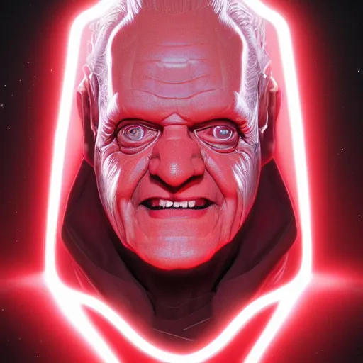 Prompt: sheev palpatine head coming out of a red mist, trending on artstation, profile pic, centered, accurate anatomy, highly detailed, digital art,