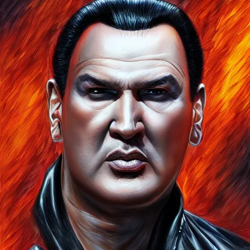 Prompt: demonic, hyper detailed, steven seagal by artgerm