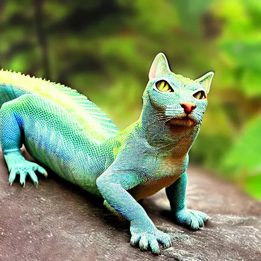 Prompt: magical cat lizard