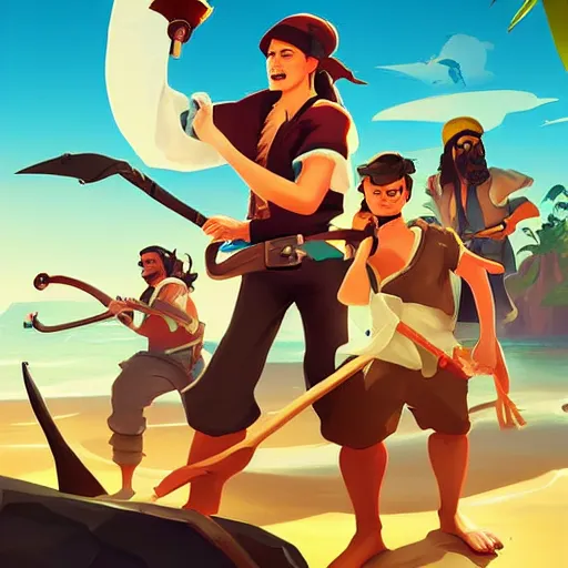 Image similar to painting treasure on sea of thieves game smooth median photoshop filter cutout vector, behance hd by jesper ejsing, by rhads, makoto shinkai and lois van baarle, ilya kuvshinov, rossdraws global illumination