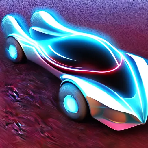 Image similar to concept car, digital art, 3d render, fast, motion blur, neon