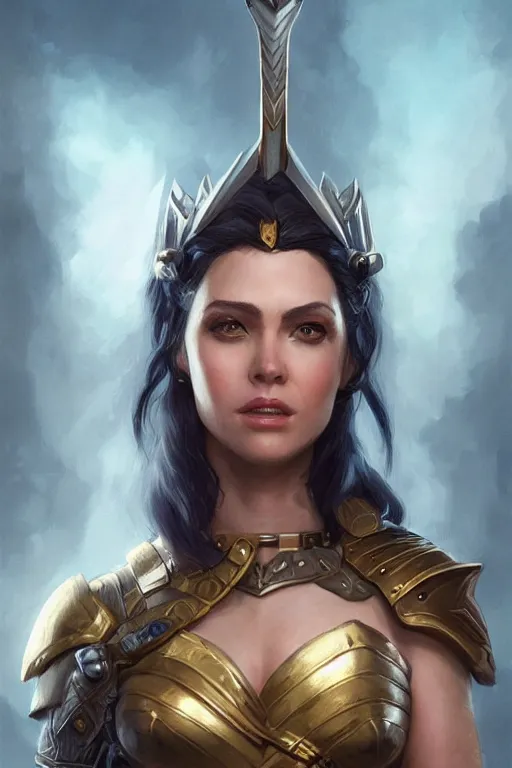 Image similar to amazon valkyrie athena, d & d, fantasy, portrait, highly detailed, headshot, digital painting, trending on artstation, concept art, sharp focus, illustration, art by artgerm and greg rutkowski and magali villeneuve