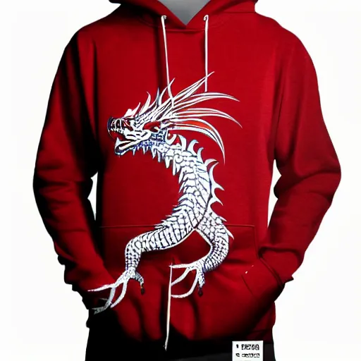 Image similar to china red dragon mark on hoodie