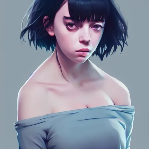 Image similar to a beautiful billie eilish christina hendricks alluring instagram model in crop top, by guweiz and wlop and ilya kuvshinov and artgerm and makoto shinkai and studio ghibli, symmetrical eyes, aesthetic, gorgeous, stunning, alluring, attractive, artstation, deviantart, pinterest, digital art