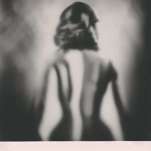 Prompt: a polaroid portrait of barbarella, vintage movie poster, bokeh, lit from behind, heavy film grain, color bleed