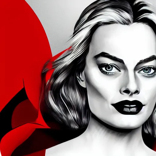 Prompt: Margot Robbie as Batwoman, realistic, portrait, detailed