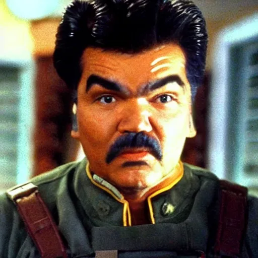 Image similar to George Lopez dressed as a Colonial Marine from Aliens (1986)