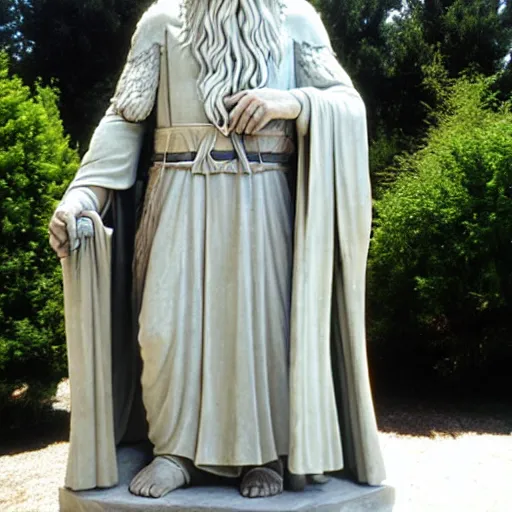 Image similar to gandalf as a greek marble statue