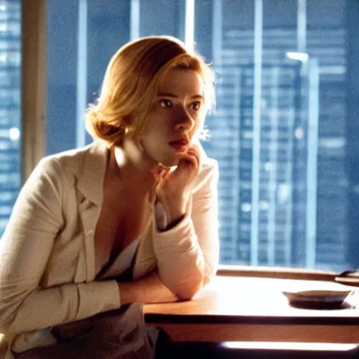 Image similar to intimate movie still of scarlett johansson in lost in translation