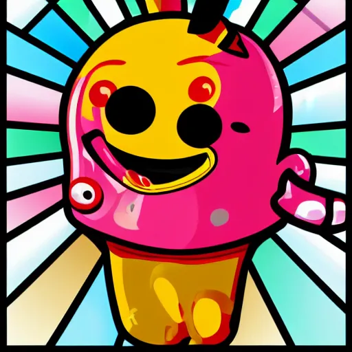 Prompt: jellybean in the style of Y2K vector art