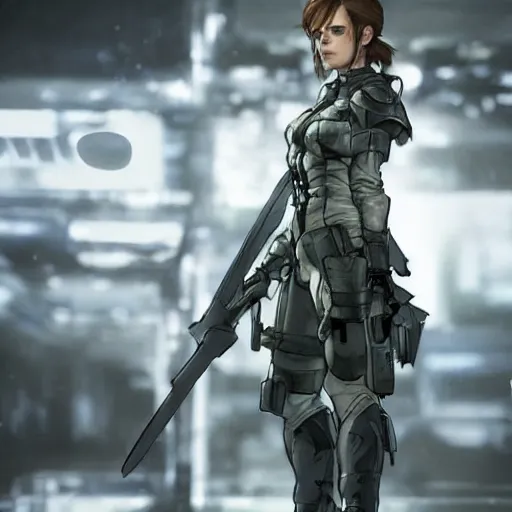 Prompt: emma watson as a paladin metal gear dramatic lighting cinematic cinematic lighting by Richard Schmid by Yoji Shinkawa by artgem