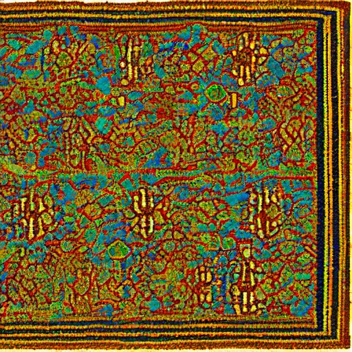 Prompt: very low - resolution 1 6 - color bitmap of a nazcan carpet remnant - n 9