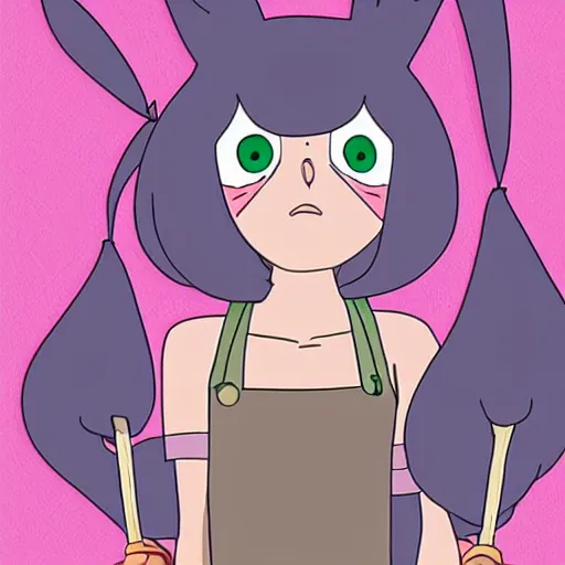 Image similar to Louise belcher animated in the style of studio ghibli