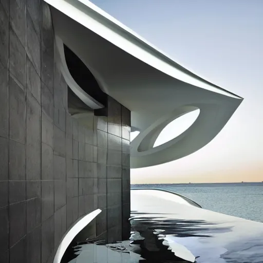 Image similar to house designed by zaha hadid