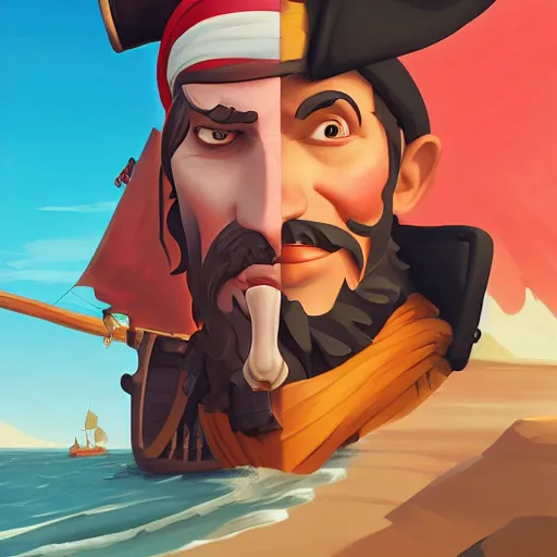 Image similar to painting jack the pirate on sea of thieves game avatar hero smooth face median photoshop filter cutout vector behance hd by jesper ejsing, by rhads, makoto shinkai and lois van baarle, ilya kuvshinov, rossdraws, illustration, art by ilya kuvshinov and gustav klimt