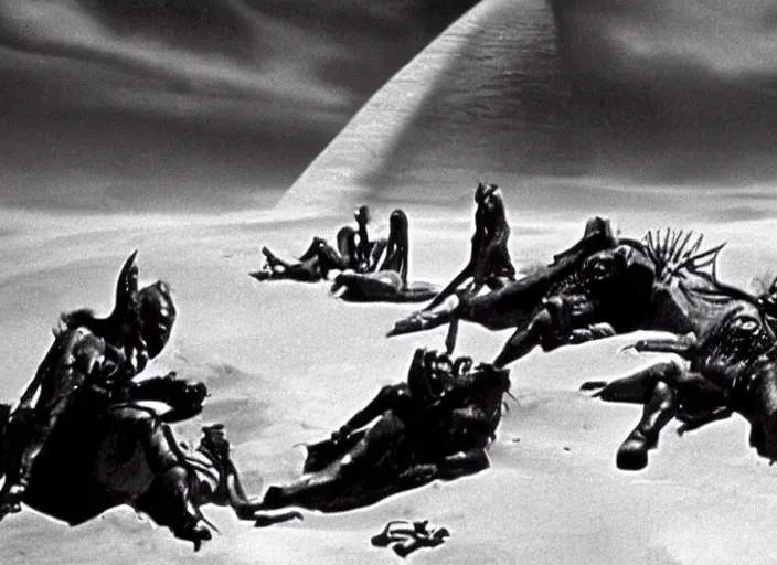 Prompt: scene from the 1 9 5 4 science fiction film dune