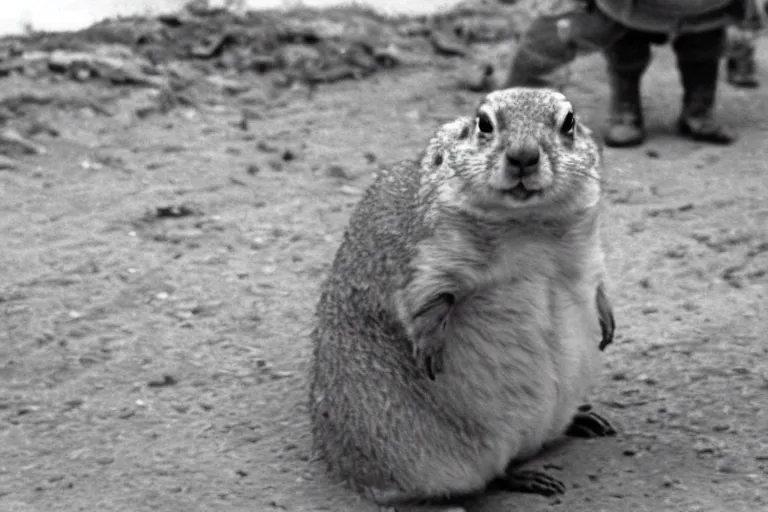 Image similar to obese prairie dog in ww 2