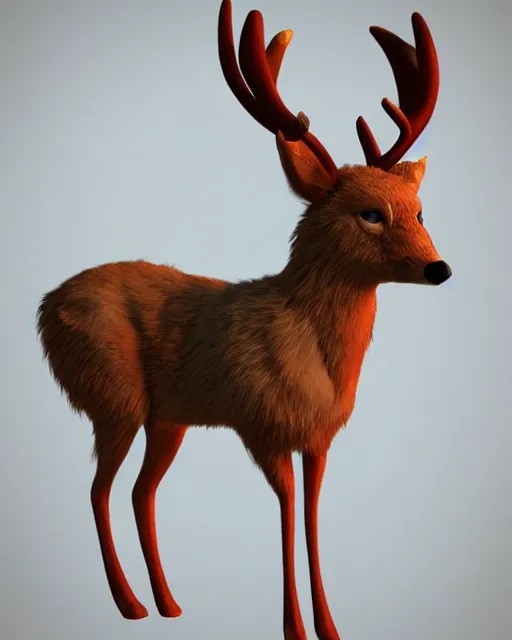 Prompt: beautiful 3d render of a furry deer character, trending on FurAffinity