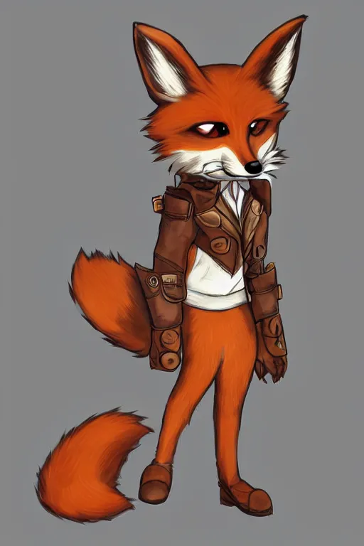 Image similar to a fox fursona, trending on artstation, by kawacy, furry art, digital art, steampunk, high quality, backlighting