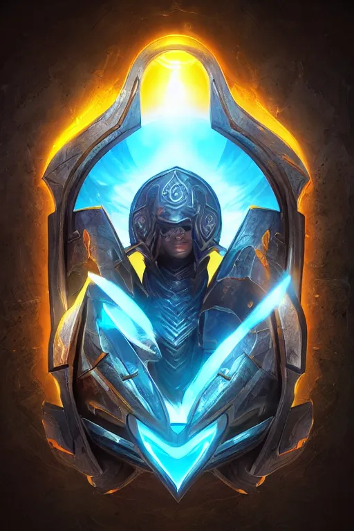 Image similar to shield fantasy epic legends game icon stylized digital illustration radiating a glowing aura global illumination ray tracing hdr fanart arstation by ian pesty and katarzyna da „ bek - chmiel