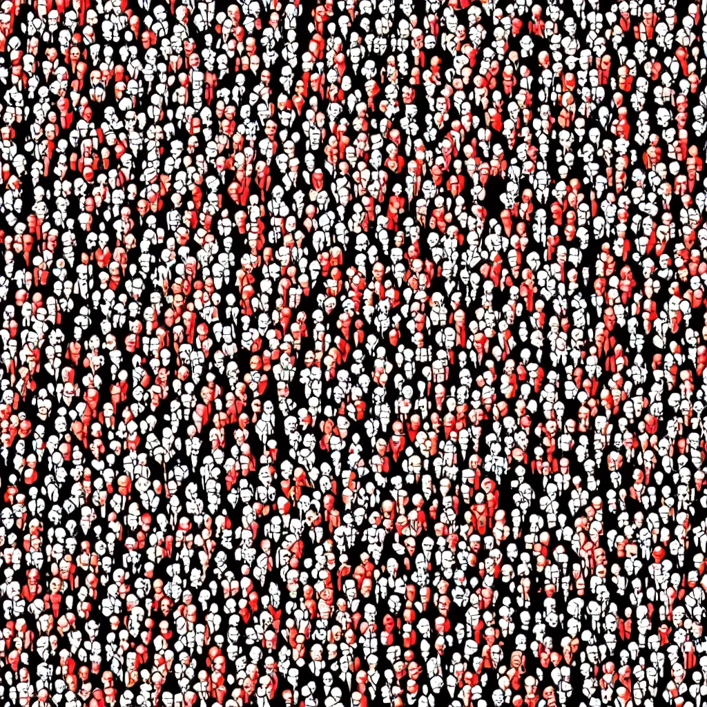 Image similar to a huge puzzle to find where's waldo