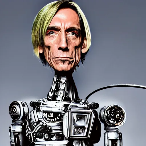 Image similar to Robot Iggy Pop 80% robot 20%man