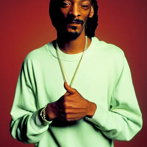 Prompt: Snoop Dog holding two thumbs up for a 1990s sitcom tv show, Studio Photograph, portrait, C 12.0